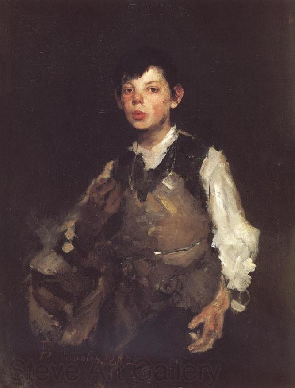 Frank Duveneck The Whistling Boy Norge oil painting art
